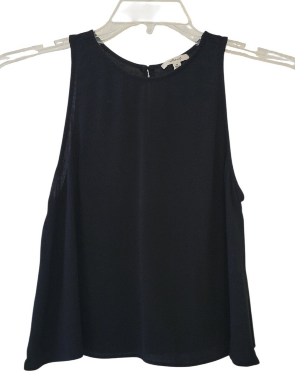 Wilfred Aritzia Black Flowy Sheer Cropped Tank Top Size XS